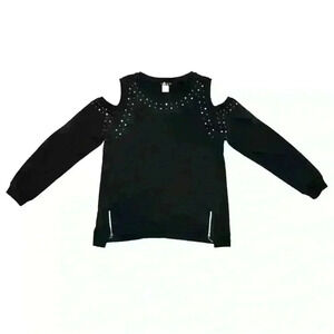 Venus Cold-Shoulder Sweatshirt Black Size Large